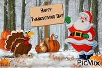 Santa Happy Thanksgiving Day анимированный гифка