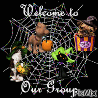 Welcome to our Group Halloween animirani GIF