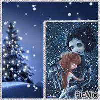 Celebrity-johnny depp-winter-snow анимированный гифка
