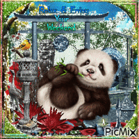 Relax and Enjoy Your Weekend. Panda geanimeerde GIF