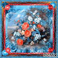 Art Peinture Bouquet Floral Coloré Animated GIF