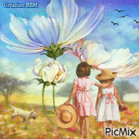 Au pays des fleurs géantes par BBM анимиран GIF