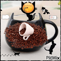 Café de chat animovaný GIF