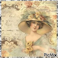 Femme Vintage couleur pastel - Darmowy animowany GIF