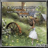 Grattis Veronica T 2018 - Бесплатный анимированный гифка