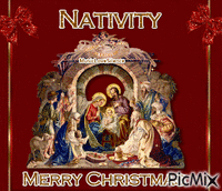 NATIVITY MERRY CHRISTMAS анимиран GIF