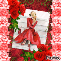Lady in red - Darmowy animowany GIF