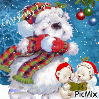 Christmas eve-bears анимирани ГИФ