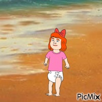 Baby at beach animowany gif