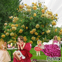 Rózsafa alatt hőlgy társaság! - Darmowy animowany GIF