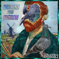 Pigeon Van Gogh - Besplatni animirani GIF