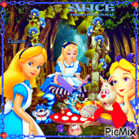 Alice au Pays des Merveilles... 🤍💙💖 Gif Animado