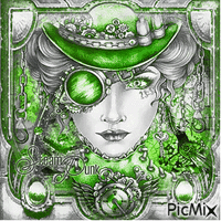 Steampunk woman green