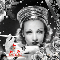 Marlène Dietrich "bisous" - Zdarma animovaný GIF