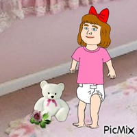 Baby with teddy bear animovaný GIF