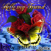 Hello my friend lovely greetings Animiertes GIF