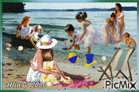 Min@  sommardag på stranden 2020.09.04 Gif Animado