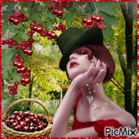 Amor a las cerezas. - Gratis animerad GIF
