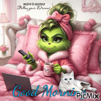 Miss Grinch Good Morning анимированный гифка