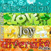 Agender four stripe flag - Liberation Love Joy Diversity