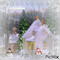 maison sous la neige - Zdarma animovaný GIF