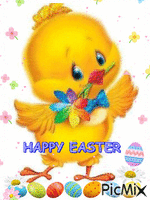 Happy Easter Chick анимированный гифка