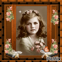 Portrait of a little girl - Vintage - Darmowy animowany GIF