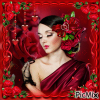 Red Rose In A Red Frame