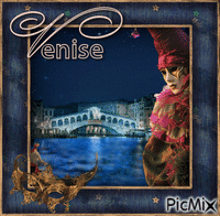 Arlequin à Venise - GIF animé gratuit