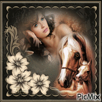 Woman & horse #2 horse passion - GIF animado grátis