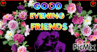 Good  evening friends - Free animated GIF