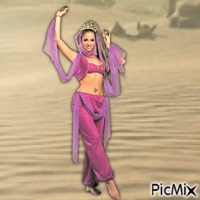 Arabian princess with tiara (my 2,840th PicMix) Animated GIF