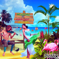 FLAMINGO ISLAND animovaný GIF