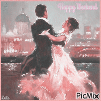 Happy Weekend. Cople dancing - GIF animé gratuit