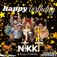 happy birthday nikki - GIF เคลื่อนไหวฟรี