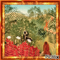 FORET TROPICALE AVEC SINGES - Free animated GIF