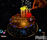 beautiful  birthday cake - GIF animado gratis