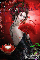 Beautiful Geisha - Бесплатный анимированный гифка