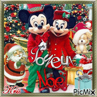 Joyeux noël avec Mickey - GIF animé gratuit