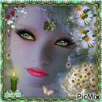 Green Eyed Beauty GIF animasi