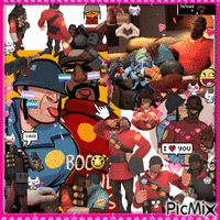 BOOTS AND BOMBS TF2 Soldier x demoman animerad GIF