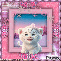 ♦♠♦Winter White Tiger in Pink♦♠♦ - Nemokamas animacinis gif
