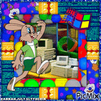 [Nu Pogodi Hare in Webcore/Kidcore Design] geanimeerde GIF
