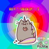 Hi!I'm Pusheen the cat анимированный гифка