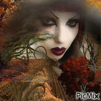 Autumn woman GIF animé