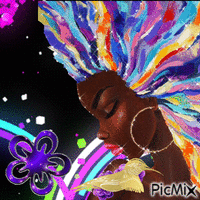 Contest: Art deco - black girl анимированный гифка