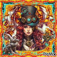 lady steampunk - Бесплатни анимирани ГИФ