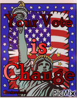 Your Vote is Change - GIF animate gratis