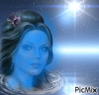 Blue Lady In The Sea! - Ingyenes animált GIF