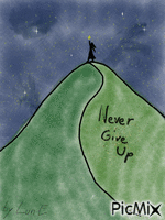 Never give up - GIF animado gratis